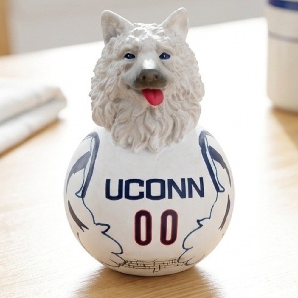 Vintage UConn Huskies Jonathan Husky Mascot Wobble Figurine Collectible